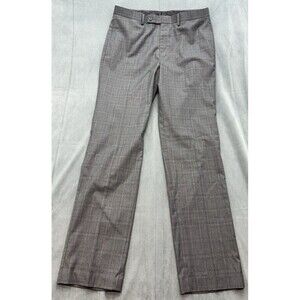 Lauren Ralph Lauren Classic Fit Plaid Slacks Gray Men's 34x34 Pockets Thin LRL